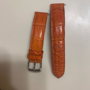 18 mm genuine alligator orange Michele watch band